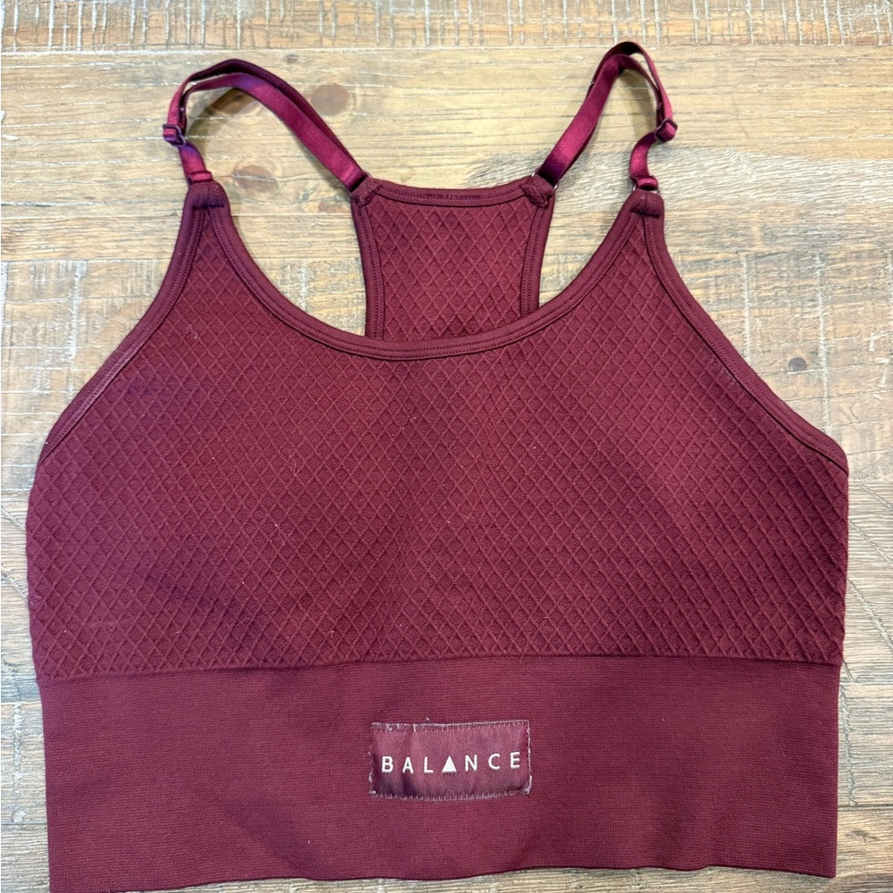 Balance Athletica Maroon Sports Bra Medium